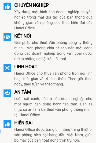 Cowoking space tiện ích